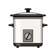vegetarian slow cooker cartoon vector illustration