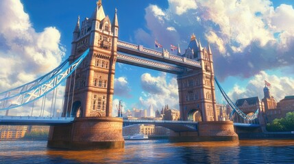 Obraz premium Tower Bridge, London with A Stunning Daytime View