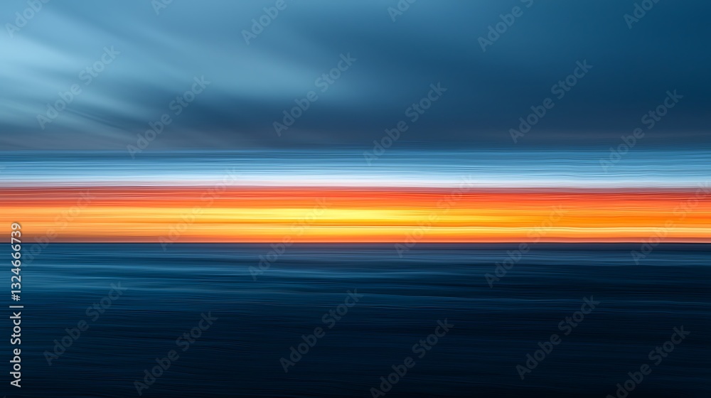Poster sunset ocean abstract motion blur background