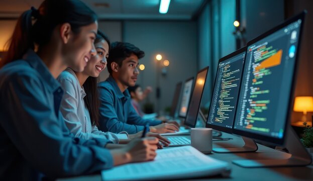 indian educator leading an interactive coding session