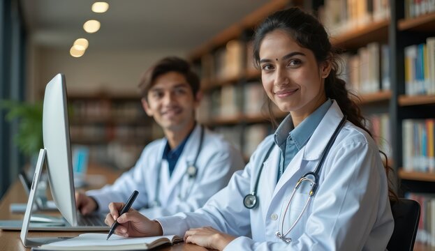 indian medical professionals collaborating in a learning session