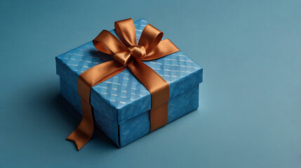 Obraz premium Elegant Father's Day Banner Design. Gift Box on Blue Background