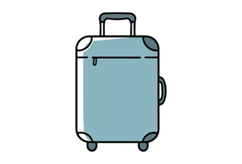 Portable Luggage vectors, A vector illustration showcasing suitcases equipped with telescopic handles and spinner wheels. Perfect for travel-themed content, this design highlights modern luggage style