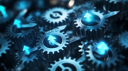 gears on a black background