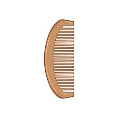 friendly hair brush wooden cartoon vector illustration