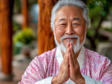 Discover the serenity of senior wellness with captivating imagery showing seniors practicing tai chi together in a peaceful garden Experience relaxation and social connection in their movements
