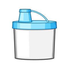 microwave food storage container baby cartoon vector illustration