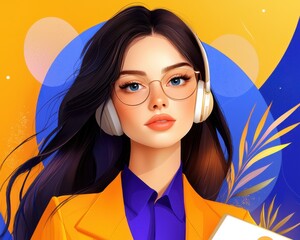 Elevate Your Career with Online Coaching Visualize a young professional deeply engaged in a dynamic virtual coaching session She is wearing a headset, focused on her screen, and sitting at her desk