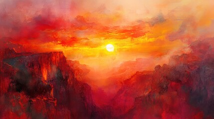 Fototapeta premium A Vibrant Sunset Painting Illuminating the Rocky Mountains Scenery