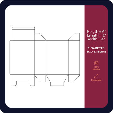 cigarette box dieline 100% edit able