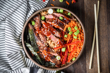 Beef strips with vegetables
