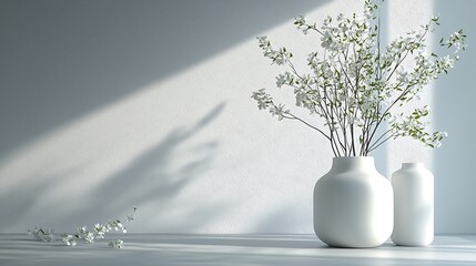 White Flower Vase Minimalist Home Decor Photography