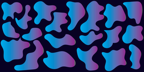 
Irregular blob, set of abstract organic shapes. Abstract irregular random blobs. Simple liquid amorphous  Trendy minimal designs for presentations, banners, posters and flyers.