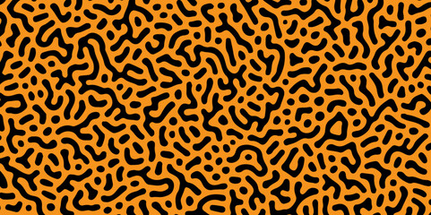 Abstract Turing pattern background. Reaction diffusion pattern. chaotic motion. Linear design. Black and white natural background with organic structures. Vector illustration. swirl, zigzag, algorithm