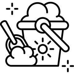 Sand Bucket Icon Vector Element