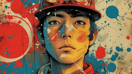 Abstract Avantgarde Halftone Pattern for Creative Manga Book Covers and Editorial Content