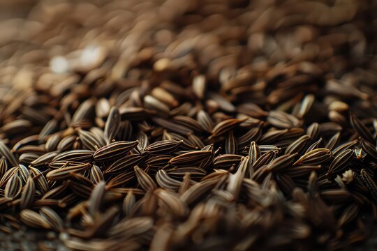 shot of earthy cumin seeds