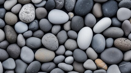 Abstract Background Composed of Grey Pebbles in Various Shapes and Sizes