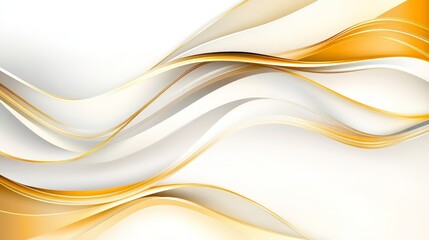 Abstract waves of gold and white flowing gracefully across a smooth background, creating a serene atmosphere