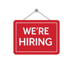 open hiring announcement flat icon for apps and websites
