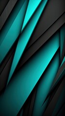 Obraz premium Abstract Geometric Pattern of Black and Teal Stripes