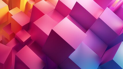 Fototapeta premium Vibrant 3D Geometric Shapes in a Kaleidoscope of Colors