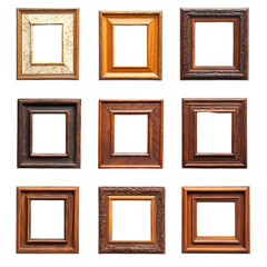 A collection of ornate wooden picture frames ready for your artwork
