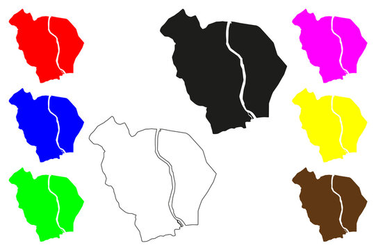 Badlapur city (Republic of India, State of Maharashtra) map vector illustration, scribble sketch Badlapur map