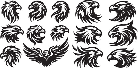 Fototapeta premium Tribal Vector Birds Tattoo Design with Floral Elements and Ornate Patterns