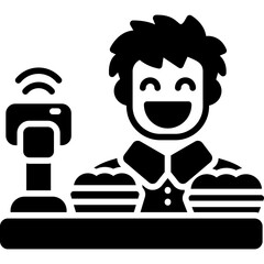 Mukbang Icon Vector Element