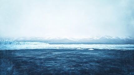 Fototapeta premium A scenic view of a glacier meeting the cold ocean water