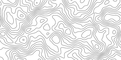 Obraz premium Black and White Contour Lines. Topographic Terrain Vector Background