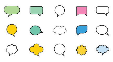 Colorful Speech Bubble Icons: Shapes for Design and Communication