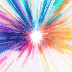 Colorful Light Explosion, Futuristic and Energetic Abstract Art
