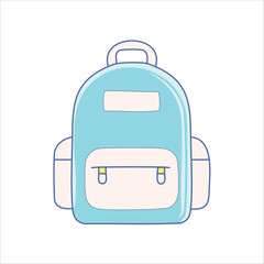 Light blue backpack with pink accents, side pockets, and a top handle