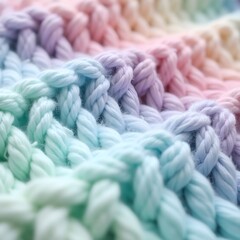 close up of blue knitting yarn