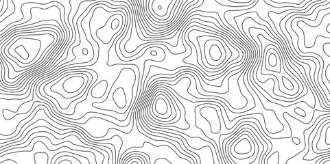 Fototapeta premium Black and White Contour Lines. Topographic Terrain Vector Background