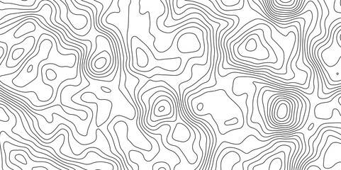 Fototapeta premium Black and White Contour Lines. Topographic Terrain Vector Background
