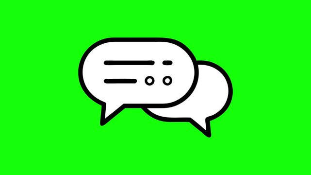 simple animated spec bubbles or text boxes on a green screen. a bundle of writing box designs for comics or cartoon drawings. conversation box pack template for video editing