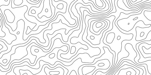 Fototapeta premium Black and White Contour Lines. Topographic Terrain Vector Background