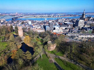 Fototapeta premium Riverside Reflections: The Peaceful Landscapes of Nijmegen.