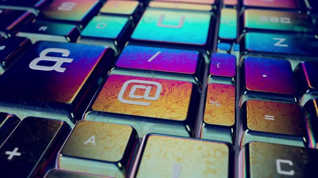 Iridescent Keys A Futuristic Keyboard in Motion