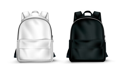 white and black backpack