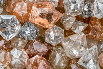 Obraz premium Assorted Cut Diamonds in Various Colors and Sizes on a White Tray