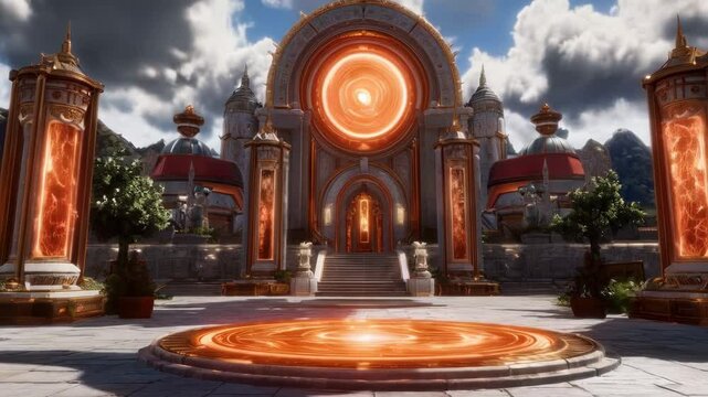 Majestic Fantasy Realm: Gate to the Mystical Sunstone