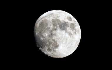 Obraz premium Bright Full Moon in Dark Night Sky