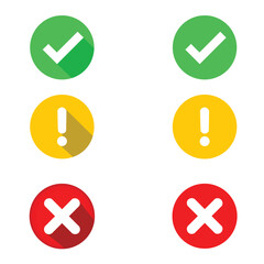 Fototapeta premium Plus, Minus, Checkmark, Warning Icons