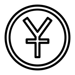 Chinese Yuan Vector Line Icon Design