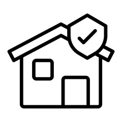Home Insurance Vector Line Icon Design