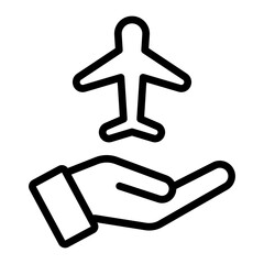 Travel Insurance Vector Line Icon Design